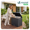 Coffre de Rangement Exterieur 126L en PP avec Système de Verrouillage 56x44x53CM Anthracite - VOUNOT FR