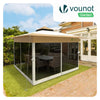 Tonnelle de jardin exterieure pliable avec moustiquaire 3.6x3.6m beige - VOUNOT FR