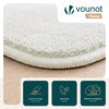 Tapis de salon poils ras doux antiderapant ф200cm uni crème - VOUNOT FR