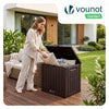 Coffre de Rangement Exterieur 126L en PP avec Système de Verrouillage 56x44x53CM Marron - VOUNOT FR