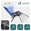Lot de 2 Chaise longue inclinable en textilene avec table d'appoint porte gobelet et portable bleu - VOUNOT FR