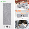 Balai microfibre et Seau Essoreur avec 6 serpillères Réutilisables Balai Plat Double compartiment gris - VOUNOT FR
