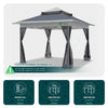 Tonnelle de jardin exterieure pliable avec moustiquaire Pop up 3.6x3.6m gris - VOUNOT FR