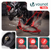 Bequille Moto roue arriere charge max 390 kg acier Rouge - VOUNOT FR