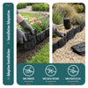 Lot de 175 pcs Bordure de jardin imitation pierre facile a installer 26.7m noir - VOUNOT FR