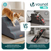 Escalier pour chien et chat en mousse haute densite et housse lavable 72x40x50cm gris - VOUNOT FR