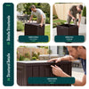 Coffre de Rangement Exterieur 126L en PP avec Système de Verrouillage 56x44x53CM Marron - VOUNOT FR