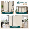 Paravent interieur separateur avec roue 3 panneaux autoportant pliable 262x 30 x 180 cm Beige - VOUNOT FR