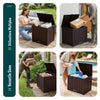 Coffre de Rangement Exterieur 126L en PP avec Système de Verrouillage 56x44x53CM Marron - VOUNOT FR