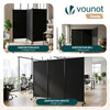 Paravent interieur separateur avec roue 3 panneaux autoportant pliable 262x 30 x 180 cm Anthracite - VOUNOT FR