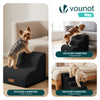 Escalier pour chien et chat en mousse haute densite et housse lavable 40x40x30cm noir - VOUNOT FR