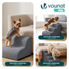 Escalier pour chien et chat en mousse haute densite et housse lavable 57x40x40cm gris - VOUNOT FR