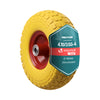 Roue increvable 3.50-4 en PU pour brouette diable alesage 16mm 260x85mm Jaune - VOUNOT FR