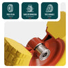 Lot de 4 Roue increvable 3.50-4 en PU pour brouette diable alesage 16mm 260x85mm Jaune - VOUNOT FR