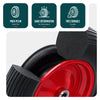Lot de 4 Roue increvable 4.80/4.00-8 en PU pour brouette diable alesage 20mm 392x92 mm Noir/Rouge - VOUNOT FR
