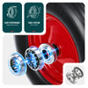Lot de 4 Roue increvable 4.80/4.00-8 en PU pour brouette diable alesage 20mm 392x92 mm Noir/Rouge - VOUNOT FR