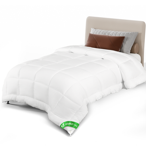 Couette legere doux avec rembourrage polyester 200gsm 135x200cm blanc - VOUNOT FR