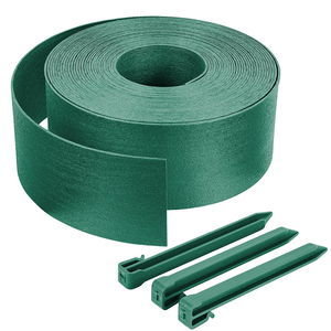 Bordure de jardin PE haute flexible 20M avec piquets vert - VOUNOT FR