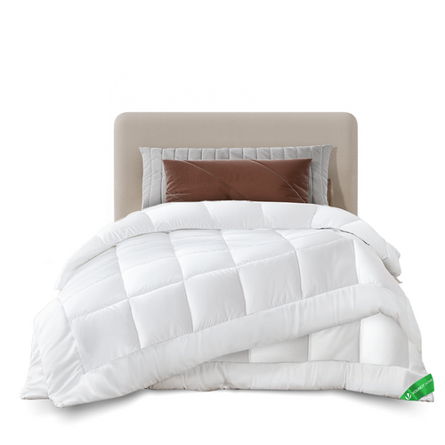 Couette 4 saisons doux 3 en 1 avec rembourrage polyester 500gsm 135x200cm blanc - VOUNOT FR
