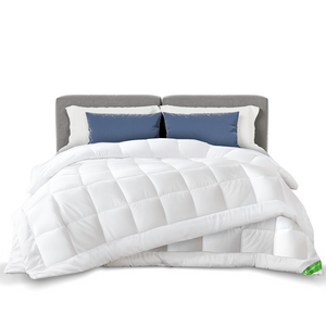 Couette 4 saisons doux 3 en 1 avec rembourrage polyester 500gsm 220x240cm blanc - VOUNOT FR