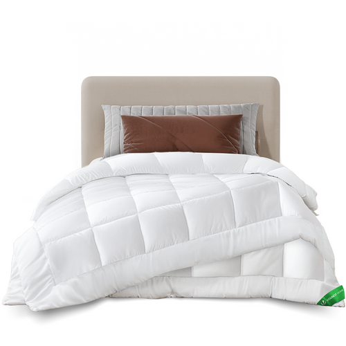 Couette 4 saisons doux 3 en 1 avec rembourrage polyester 500gsm 155x200cm blanc - VOUNOT FR