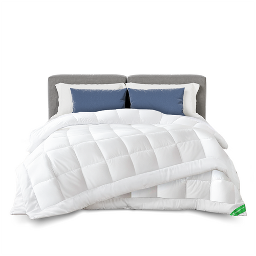 Couette 4 saisons doux 3 en 1 avec rembourrage polyester 500gsm 200x200cm blanc - VOUNOT FR