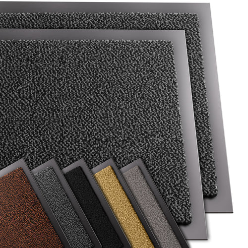 Lot de 2 Tapis de porte paillasson 40x60cm Gris-Noir - VOUNOT FR