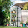 Serre de jardin avec etageres et bache PE renforcee 135gr/m2 69x49x160cm blanc - VOUNOT FR