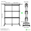 Sechoir a linge etendoir extensible et pliable grande capacite sechage 190x53x170cm Noir - VOUNOT FR