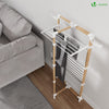 Sechoir a linge etendoir tour pliable 3 niveaux 69x69x136 cm style bois blanc - VOUNOT FR