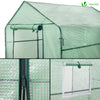 Serre de jardin avec etageres et bache PE renforcee 135g/m2 143x215x195cm Vert - VOUNOT FR