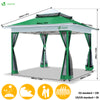 Tonnelle de jardin exterieure pliable avec moustiquaire 3.6x3.6m vert