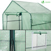 Serre de jardin avec etageres et bache PE renforcee 135g/m2 143x143x195cm Vert - VOUNOT FR