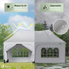 Tonnelle de jardin 3x6m Pliable Barnum avec 6 parois amovibles Blanc