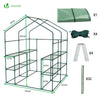 Serre de jardin avec etageres et bache PE renforcee 135g/m2 143x143x195cm Vert - VOUNOT FR