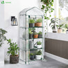 Serre de jardin avec etageres et bache PE renforcee 135gr/m2 69x49x160cm blanc - VOUNOT FR