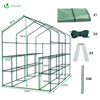 Serre de jardin avec etageres et bache PE renforcee 135g/m2 143x215x195cm Vert - VOUNOT FR