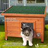 Maison pour Chat en bois avec toit bitumé autoportant et porte à lamelles PVC - VOUNOT FR