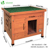 Maison pour Chat en bois avec toit bitumé autoportant et porte à lamelles PVC - VOUNOT FR