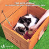 Maison pour Chat en bois avec toit bitumé autoportant et porte à lamelles PVC - VOUNOT FR