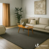 Tapis de salon poils ras doux antiderapant 240x340cm uni anthracite - VOUNOT FR