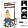 Porte manteau avec banc et etageres meuble entrée 185x85x33cm - VOUNOT FR