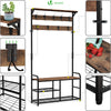 Porte manteau avec banc et etageres meuble entrée 185x85x33cm - VOUNOT FR