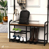 Porte manteau avec banc et etageres meuble entrée 185x85x33cm - VOUNOT FR