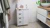 Meuble de salle de bain rangement 4 tiroirs 1 porte 82x55x30cm blanc