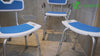 Chaise de douche avec dossier ergonomique a hauteur reglable en aluminum HDPE bleu