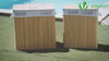 Panier a linge en bambou rectangulaire double compartiments avec couvercle 100L