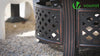Brasero exterieur en metal avec grille, pare-etincelles tisonnier diametre 81cm noir