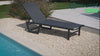 Lot de 2 Bain de soleil transat aluminium en textilene 190x62x31cm gris