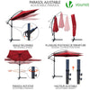 Parasol deporte 3M Rouge fonce avec housse de protection - VOUNOT